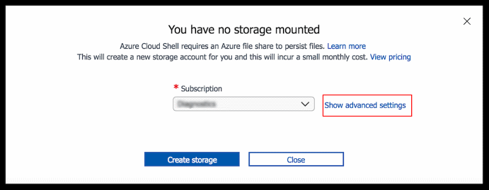 Cloud Shell Storage Account Setup