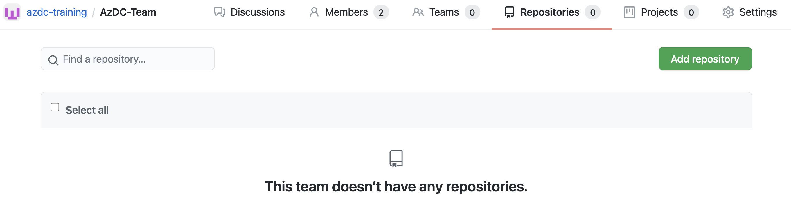 GitHub add repository to Team