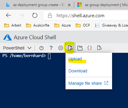 Upload to Cloud Shell